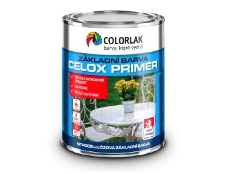 Colorlak C2000 0100 biela, Základná nitrocelulózová rýchloschnúca matná vnútorná farba na kov 0,6l