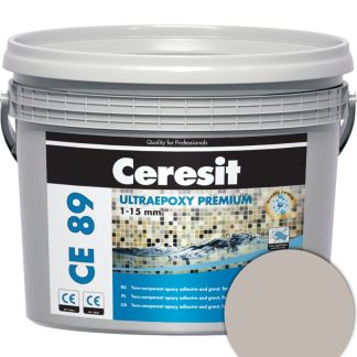 Ceresit CE 89 UltraEpoxy Premium perlovo šedá 2,5kg Dvojzložková epoxidová chemicky odolná maltana na lepenie a škárovanie obkladov a dlažieb.