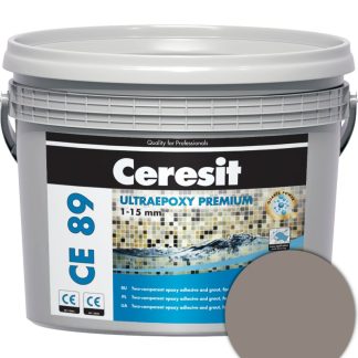 Ceresit CE 89 UltraEpoxy Premium prírodný kremeň 2,5kg Dvojzložková epoxidová chemicky odolná maltana na lepenie a škárovanie obkladov a dlažieb.