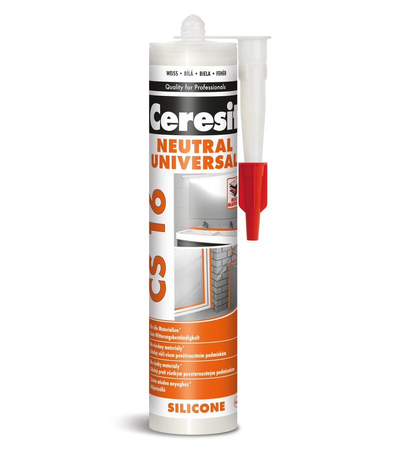 Ceresit CS 16 Neutral silikón biely - vhodný pre zásadité podklady a kovy 280ml