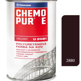 Chemolak Chemopur E U2081 2880 hnedá gaštanová - Vrchná polyuretánová farba na kov, betón, drevo 0,8l