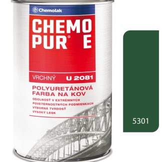 Chemolak Chemopur E U2081 5301 zelená stredná - Vrchná polyuretánová farba na kov, betón, drevo 0,8l