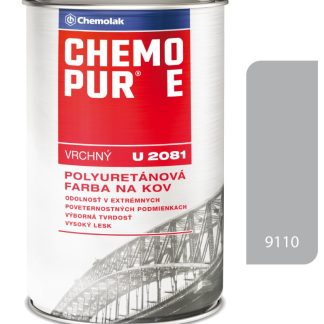 Chemolak Chemopur E U2081 9110 hliníková - Vrchná polyuretánová farba na kov, betón, drevo 0,8l