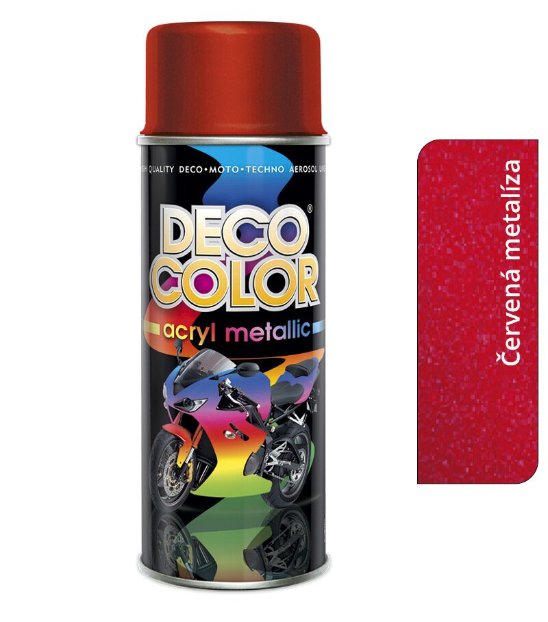 Deco color Acryl Metallic - červená metalíza 400ml