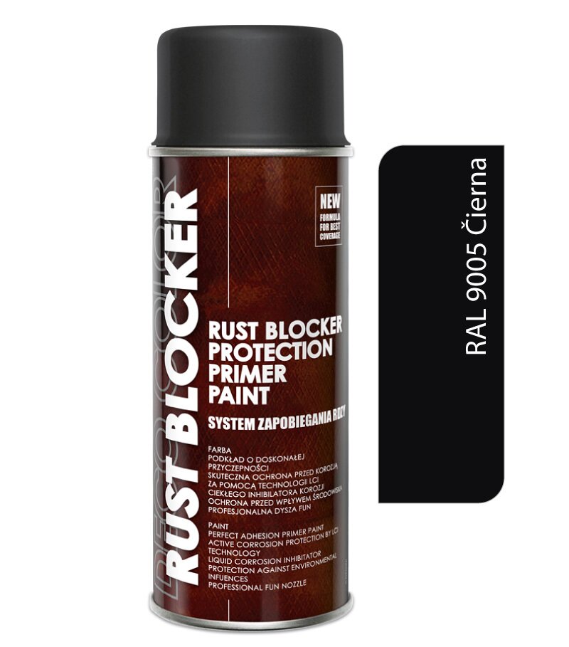 Deco color Rust Blocker 4v1 čierna RAL 9005 - priamo na hrdzu 400ml