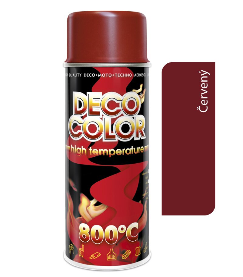 Deco color Vysoká Teplota teploodolný sprej až do 650°C červený 400ml