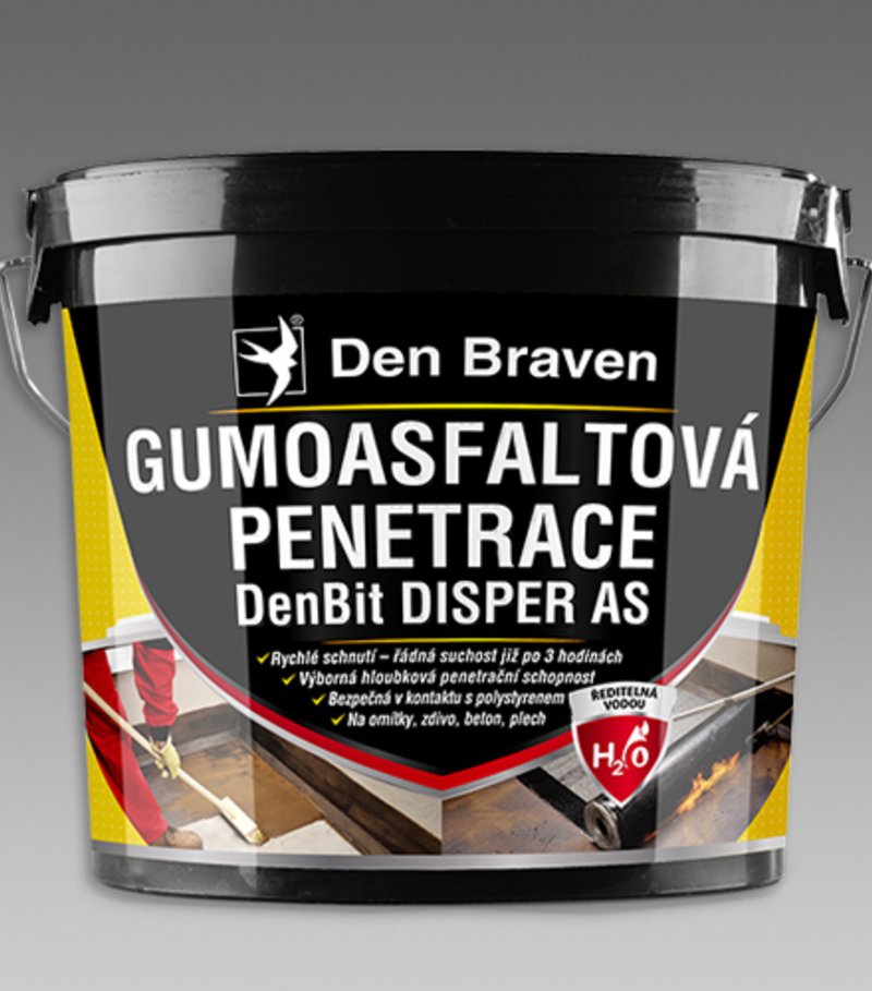 Den braven DenBit Disper AS 5kg - gumoasfaltová penetrácia
