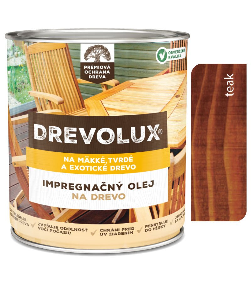 Chemolak Drevolux Impregnačný olej na drevo teak 0,6l