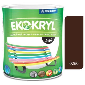 Chemolak Ekokryl Lesk V2062 0260 palisander - vrchná akrylátová farba na drevo a kov 0,6l
