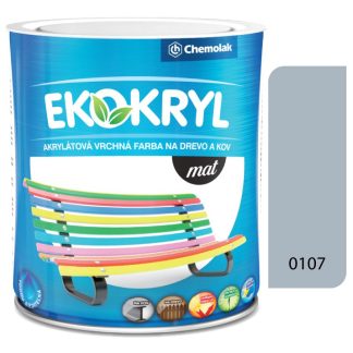 Chemolak Ekokryl Mat V2045 0107 svetlá šedá - vrchná akrylátová farba na drevo a kov 0,6l