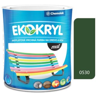 Chemolak Ekokryl Mat V2045 0530 stredne zelená - vrchná akrylátová farba na drevo a kov 0,6l