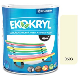 Chemolak Ekokryl Mat V2045 0603 slonová kosť - vrchná akrylátová farba na drevo a kov 0,6l