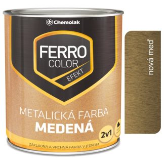 Chemolak Ferro Color Efekt medená - syntetická antikorózna farba 2v1 pololesklá 2,5l