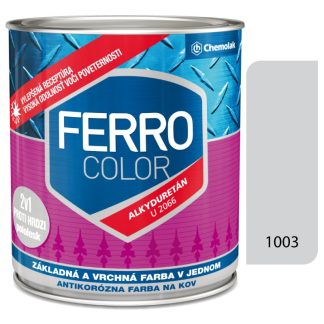 Chemolak Ferro Color U2066 1003 sivá Pololesk - základná a vrchná farba na kov 0,75l