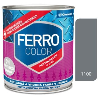 Chemolak Ferro Color U2066 1100 šedá pololesk - základná a vrchná farba na kov 0,3l