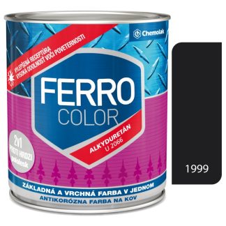 Chemolak Ferro Color U2066 1999 čierna Pololesk - základná a vrchná farba na kov 0,75l
