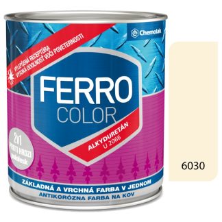 Chemolak Ferro Color U2066 6030 slonova kosť 0,3l pololesk - základná a vrchná farba na kov
