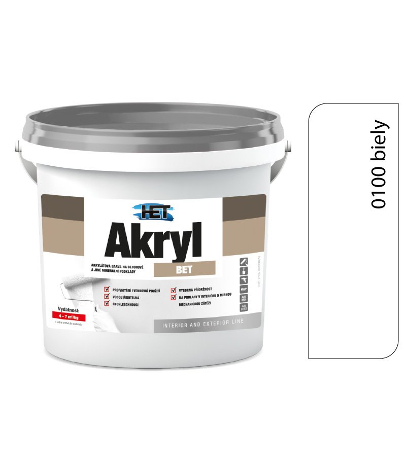 Het akryl BET 0100 biela 1kg