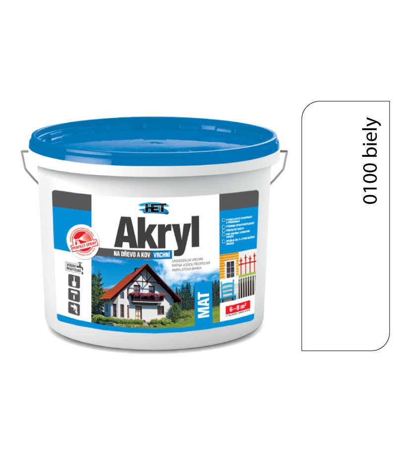 Het Akryl mat 0100 3kg biela