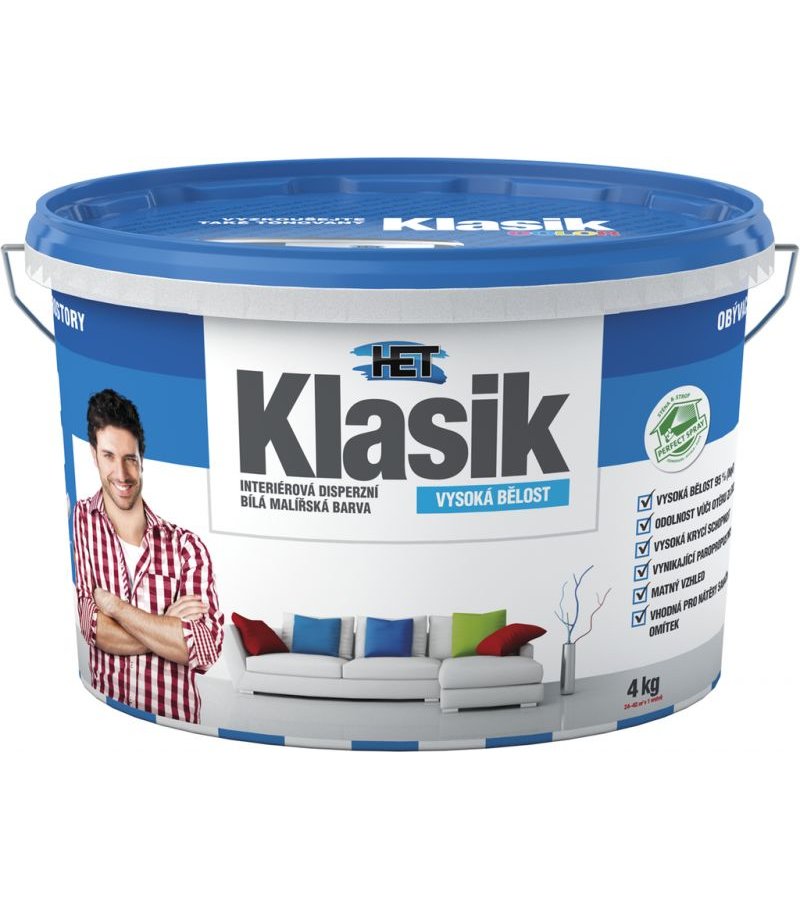 Het Klasik biely, Interiérová biela farba, 4kg