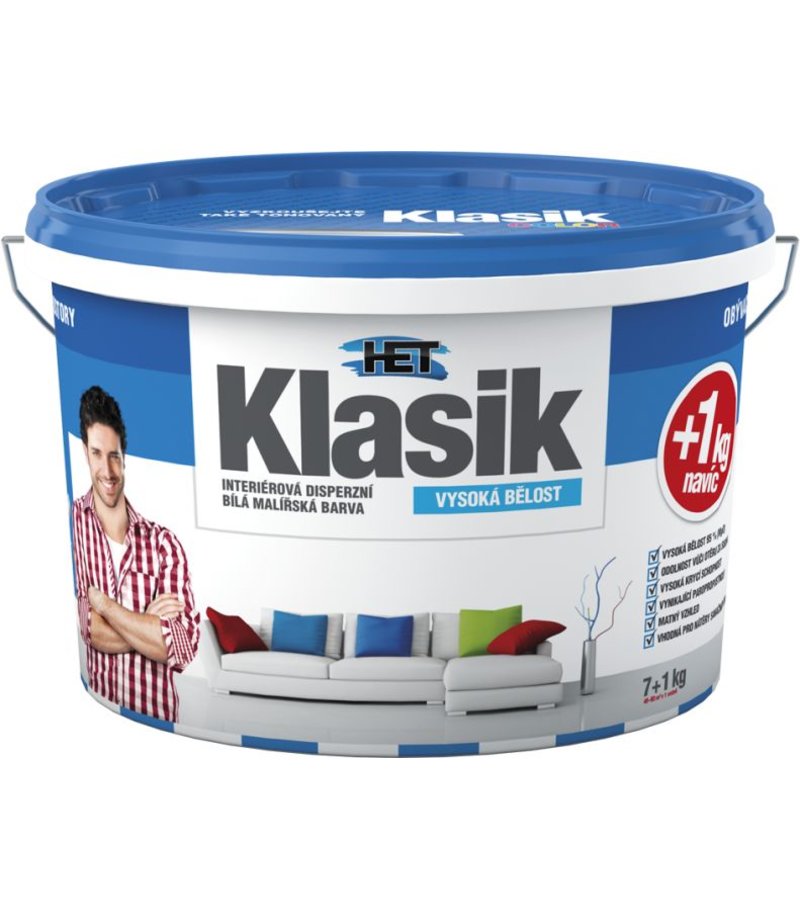 Het Klasik biely, Interiérová farba 7kg+1kg zdarma