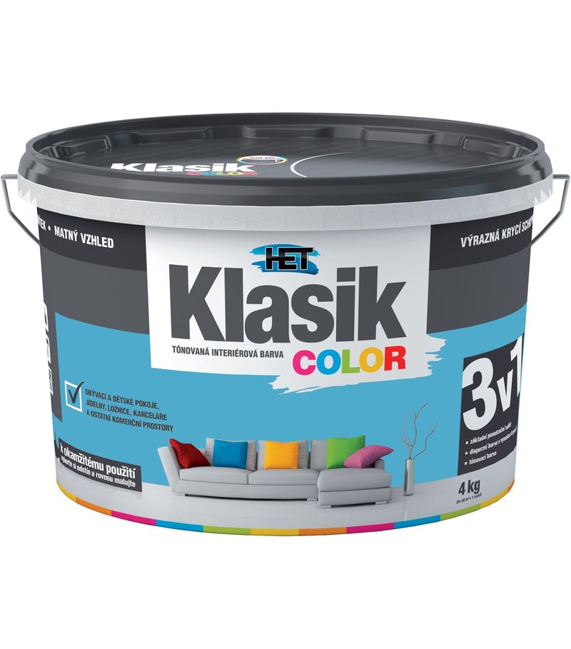 Het Klasik Color 0487 modrý tyrkysový 4kg