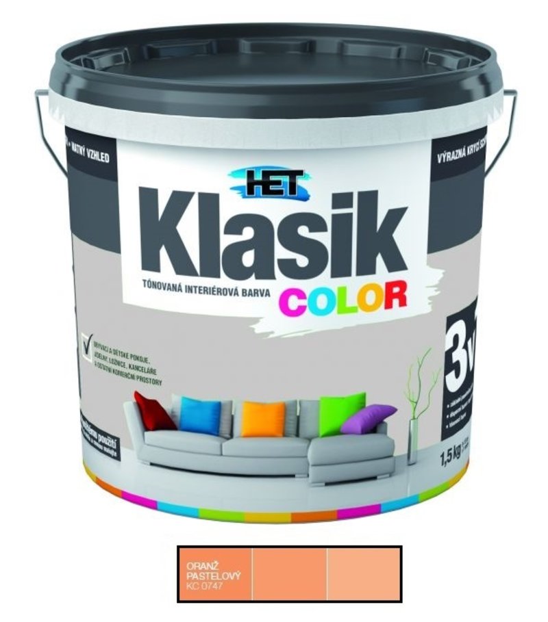 Het Klasik Color 0747 oranžový pastelový 1,5kg