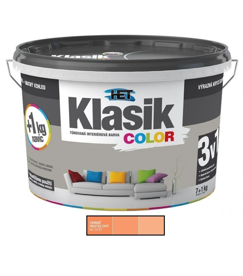 Het Klasik Color 0747 oranžový pastelový 7kg