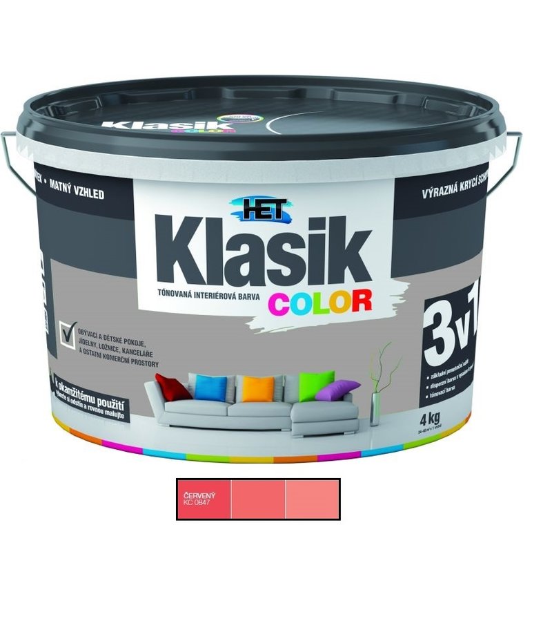 Het Klasik Color 0847 červený 4kg