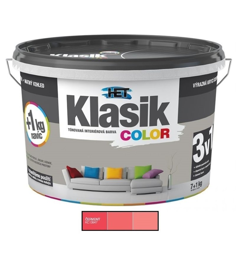 Het Klasik Color 0847 červený 7kg+1kg