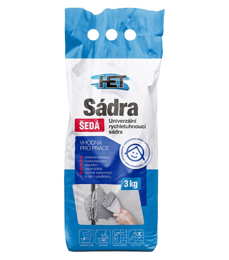 Het Sádra štukatérska šedá 3kg