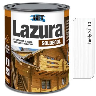 Het Soldecol lazúra SL10 biely 0,75l - tenkovrstvá lazúra