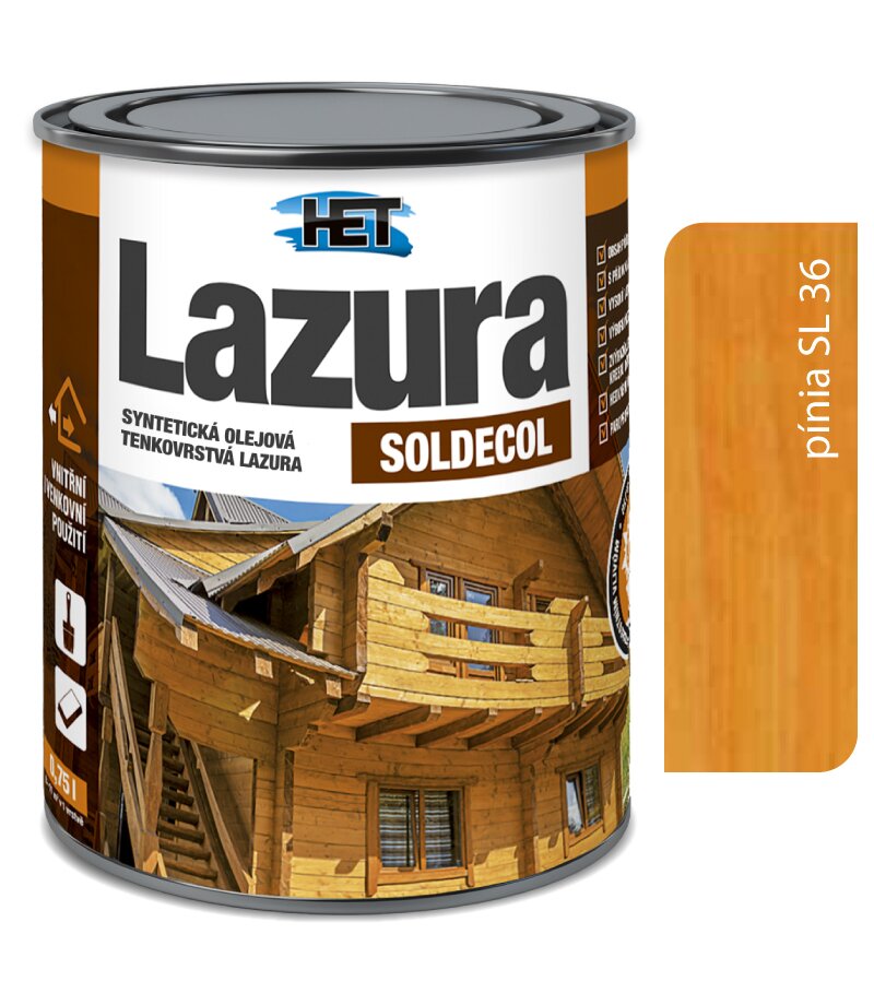 Het Soldecol lazúra SL36 pínia - Tenkovrstvá lazúra 0,75l
