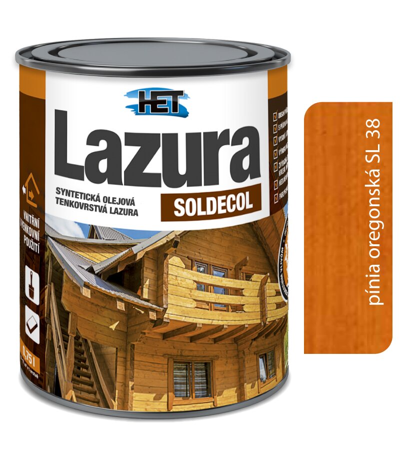 Het Soldecol lazúra SL38 oregonská pínia - Tenkovrstvá lazúra 0,75l