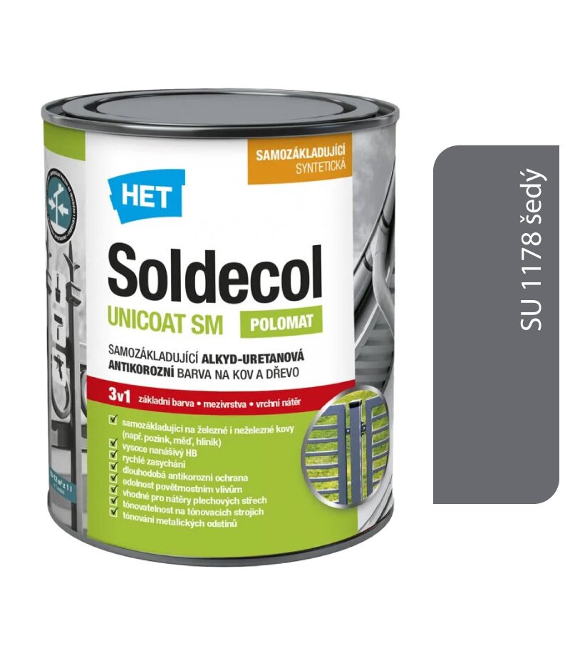 Het Soldecol Unicoat SM SU 1178 šedý 2,5l