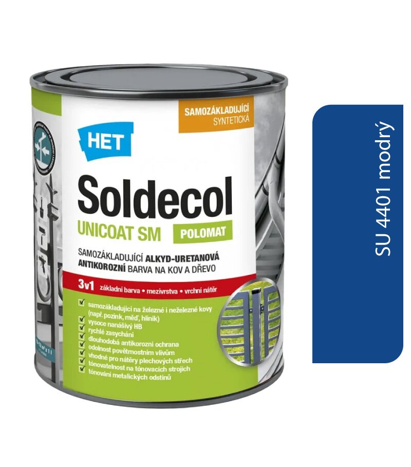 Het Soldecol Unicoat SM SU 4401 modrý 2,5l
