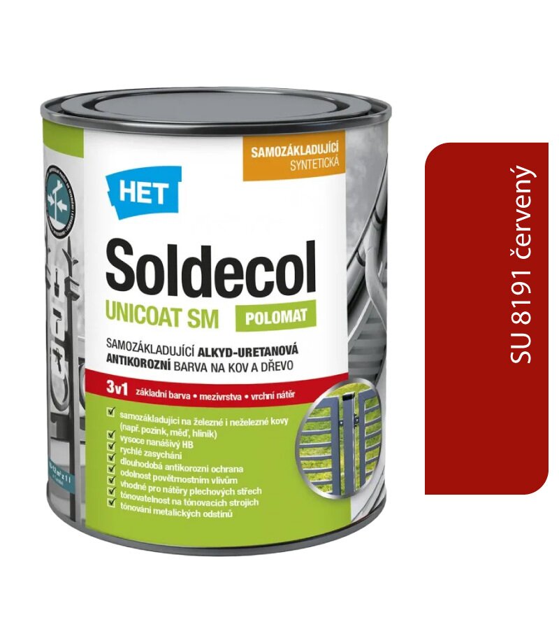 Het Soldecol Unicoat SM SU 8191 červený 0,6l