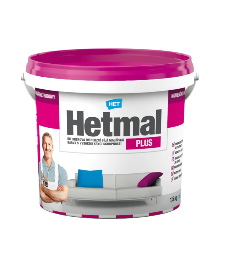 Het Hetmal Plus - Interiérová biela farba 1,5kg