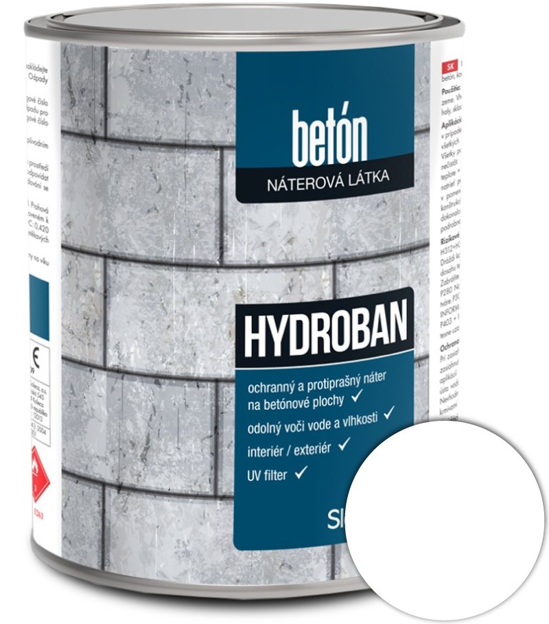 Slovlak Hydroban 0100 0,75kg Farba na betón biela