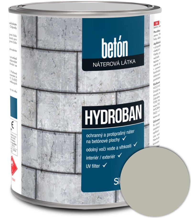 Slovlak Hydroban 0110 5kg Farba na betón svetlošedá