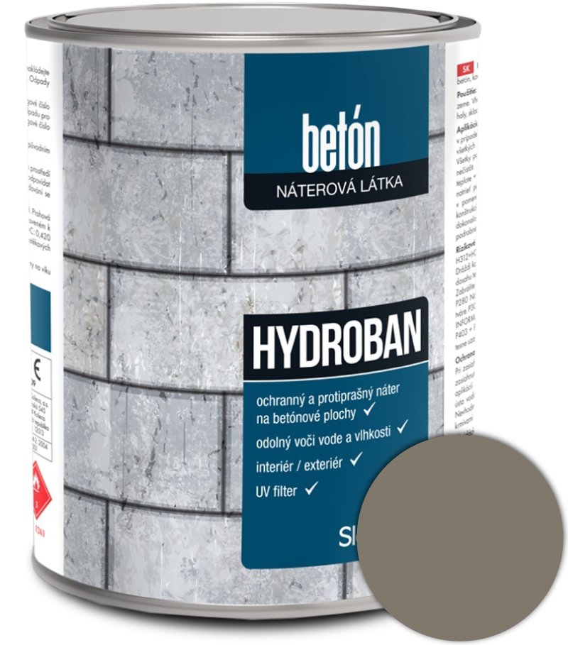 Slovlak Hydroban 0111 0,75kg Farba na betón šedá