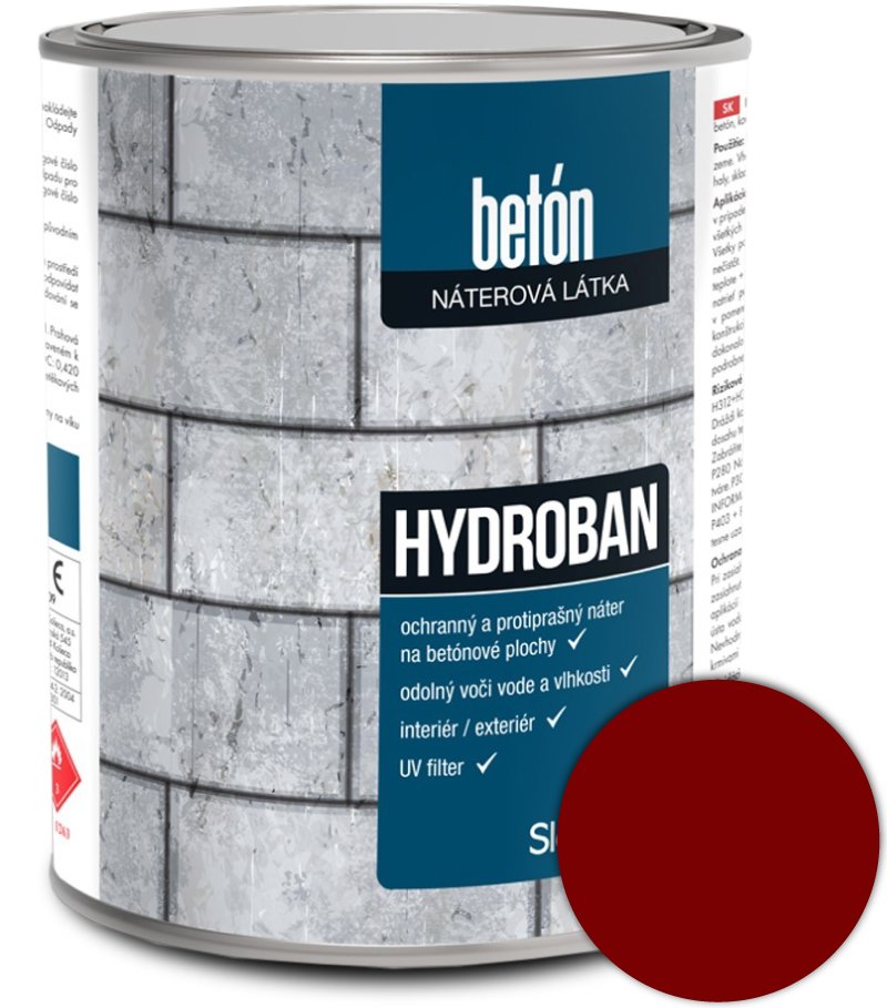 Slovlak Hydroban 0840 2,5kg Farba na betón červenohnedá