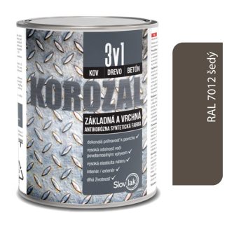 Slovlak Korozal 3v1 RAL 7012 šedý 0,75l