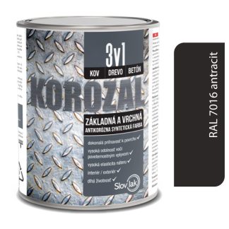 Slovlak Korozal 3v1 RAL 7016 antracit 0,75l