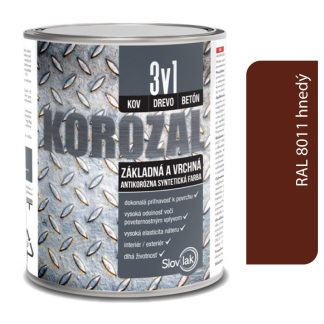 Slovlak Korozal 3v1 RAL 8011 hnedý 0,75l