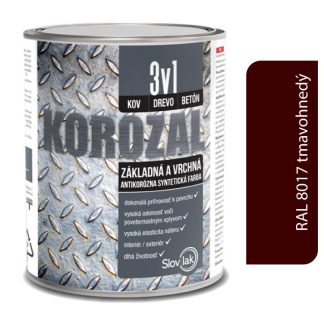 Slovlak Korozal 3v1 RAL 8017 tmavohnedý 2,5l