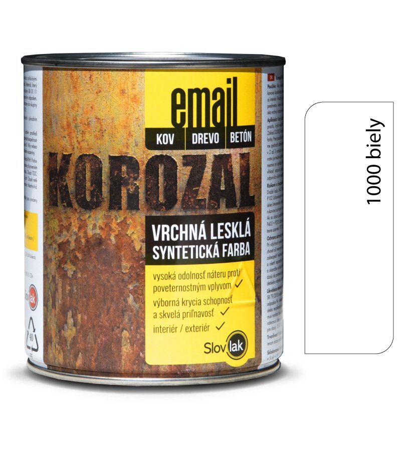 Slovlak Korozal EMAIL 1000 biely 0,75 kg