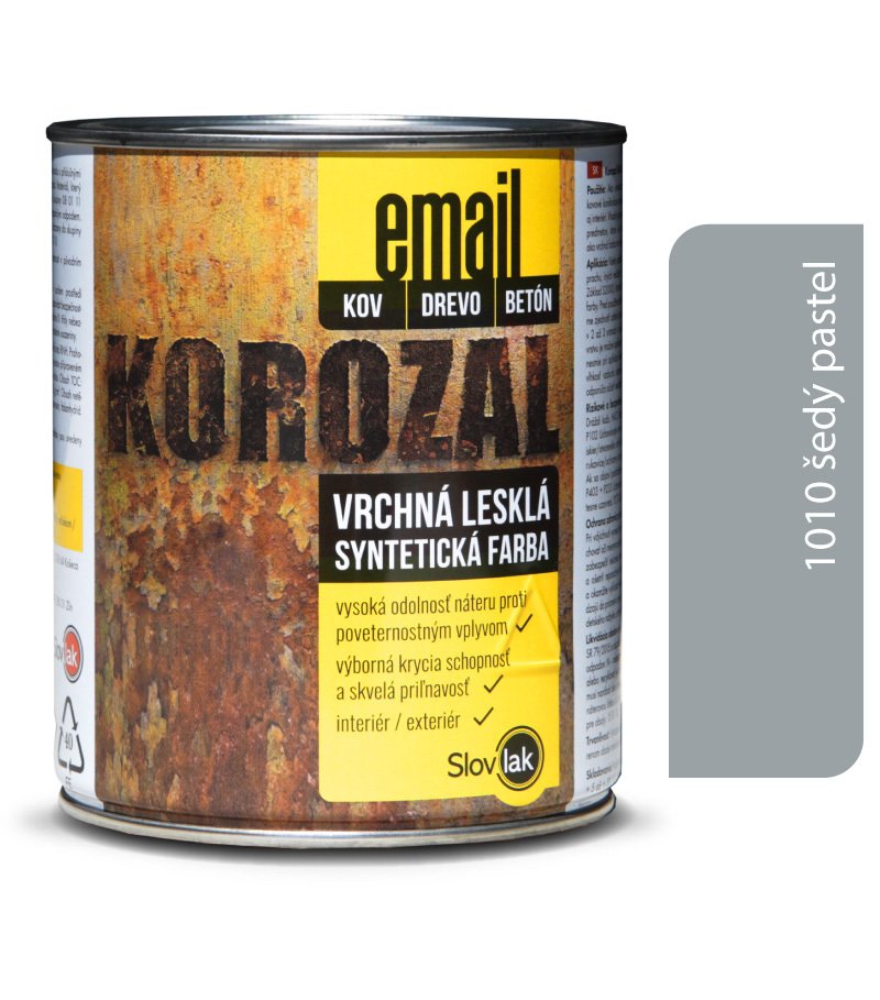 Slovlak Korozal EMAIL 1010 šedý pastel 3 kg