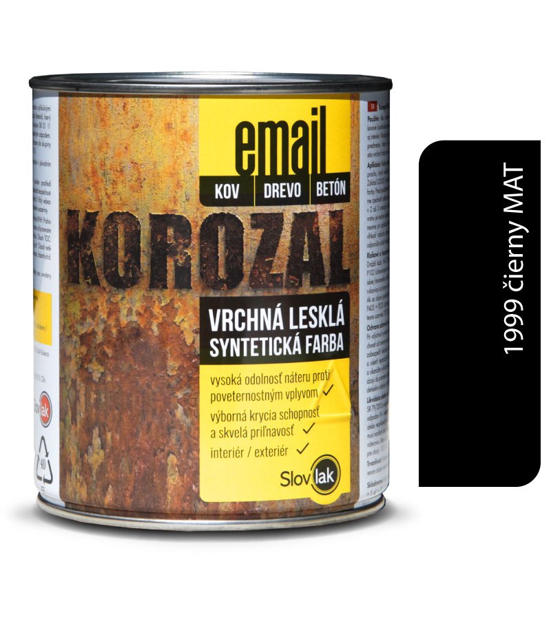 Slovlak Korozal EMAIL 1999 čierny matný 0,75kg