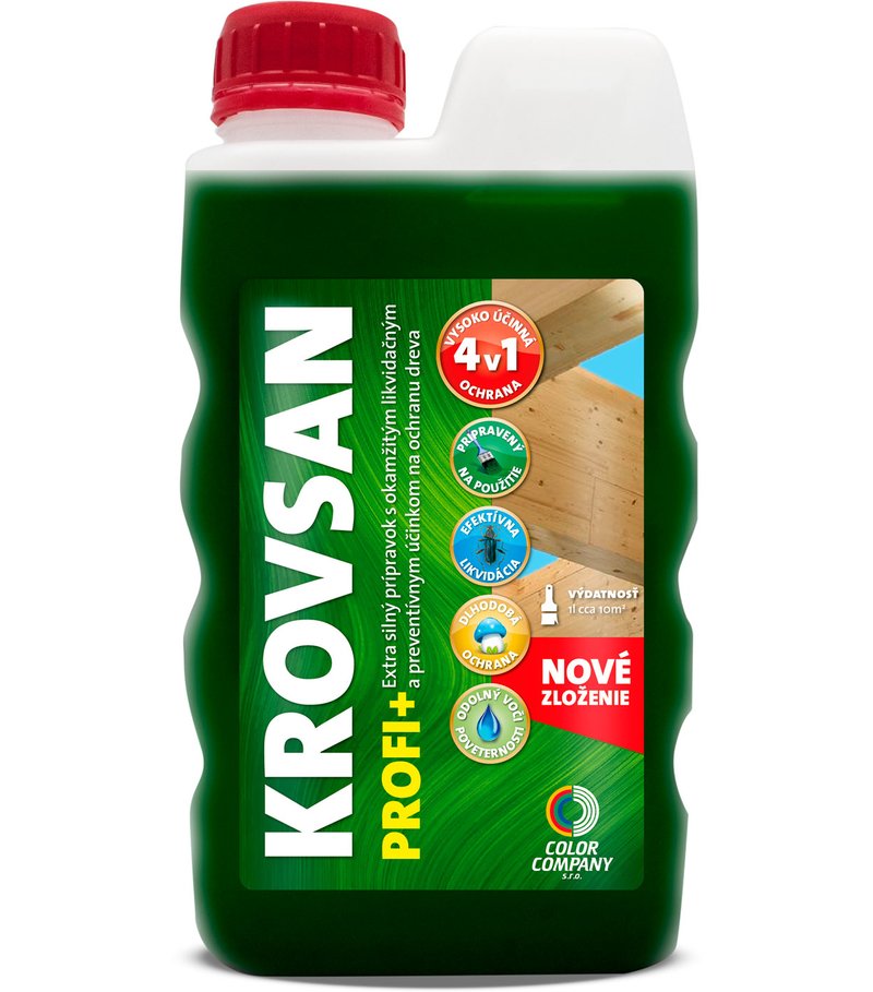 Color company Krovsan Profi+ hnedý - na ochranu dreva 1l